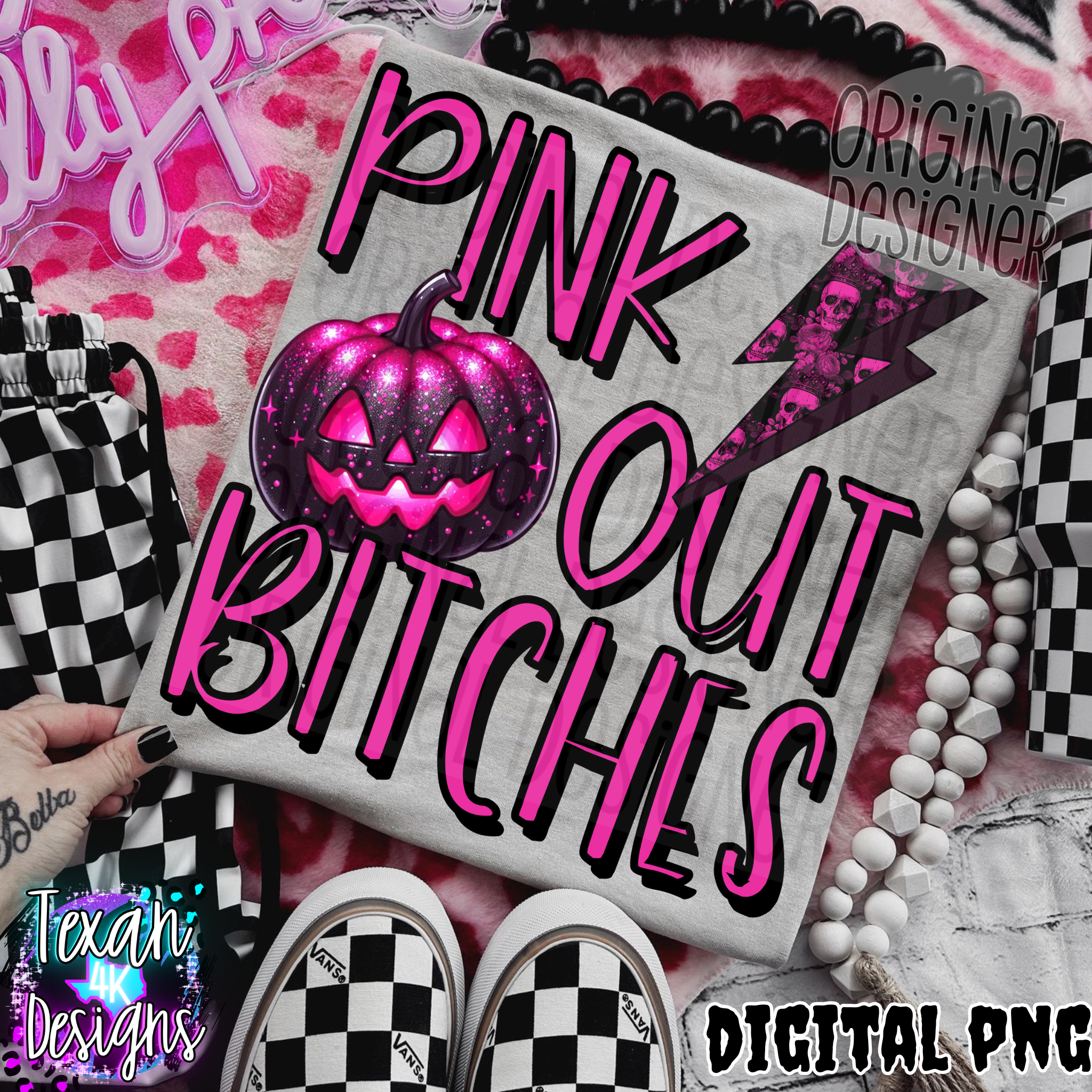 pink out B - DIGITAL PNG – Texan 4K Designs