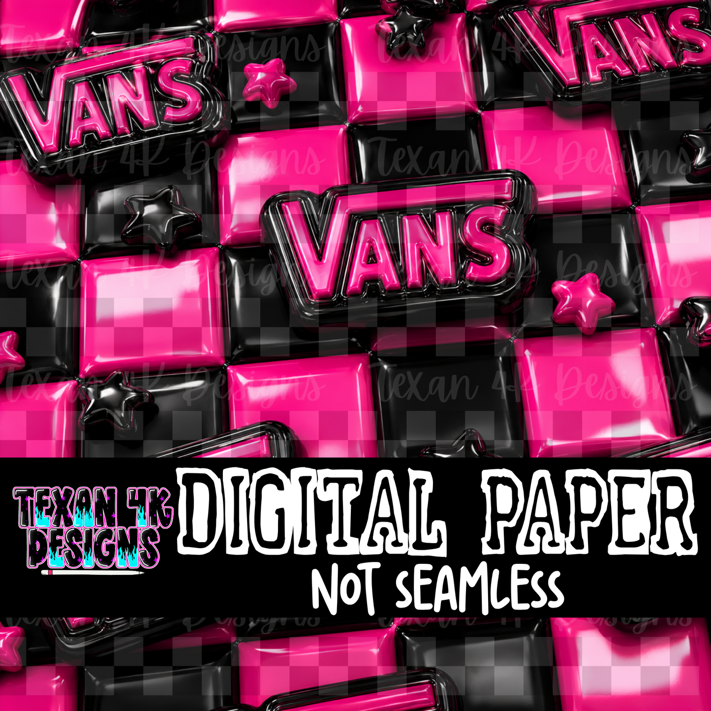 checkered V stars (pink) - DIGITAL PAPER