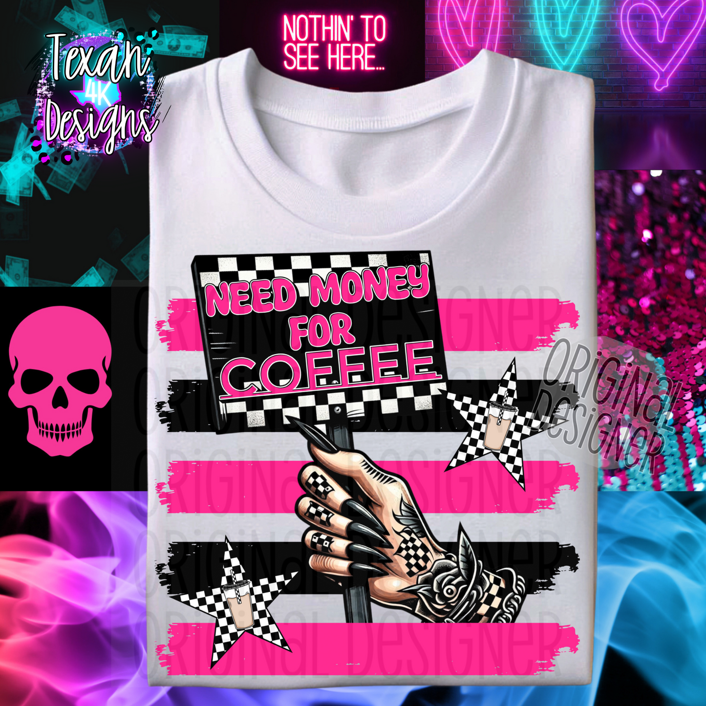 need money for coffee - 2 DIGITAL PNG