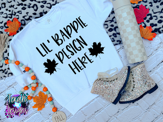 white creneck sweatshirt, toddler girl, leopard, edgy, fall, flatlay mock up