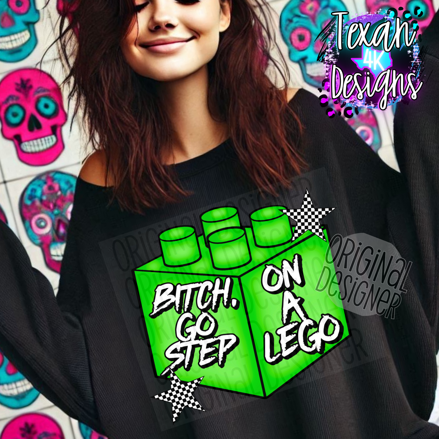 B go step on a lego - DIGITAL PNG