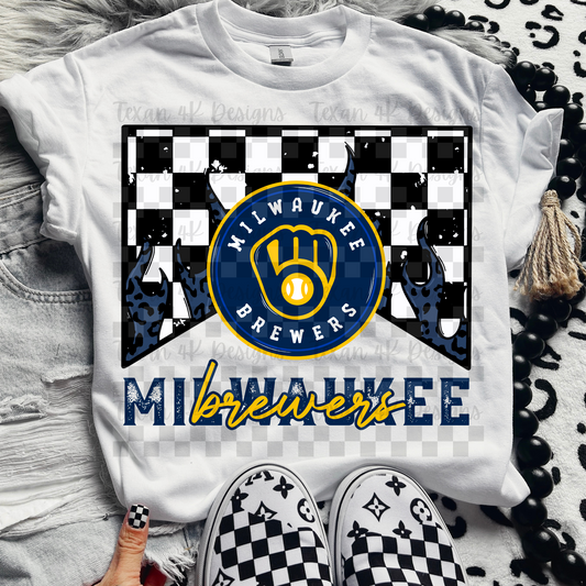 M leopard flames brewers -  DIGITAL PNG