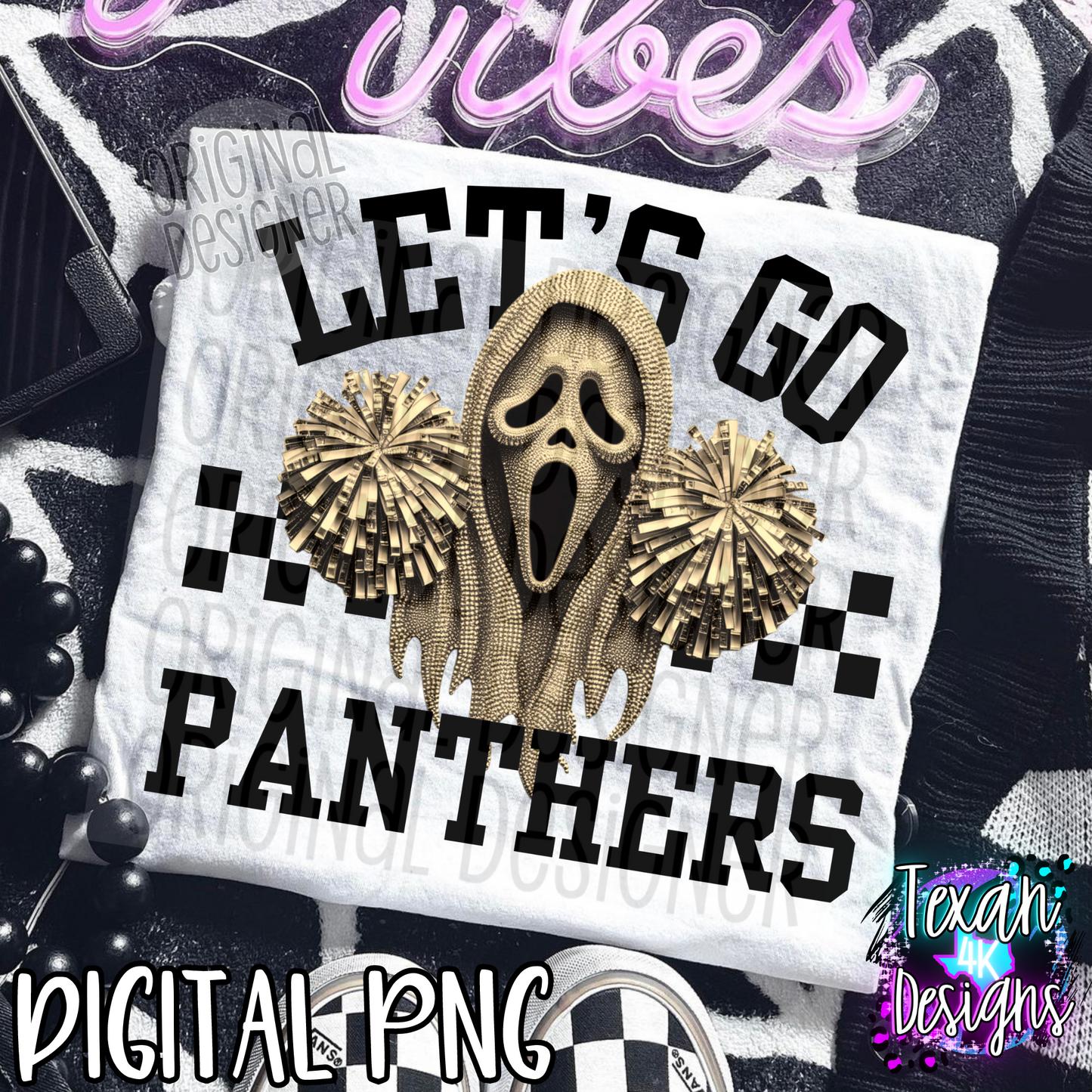 lets go panthers gold & black - DIGITAL PNG