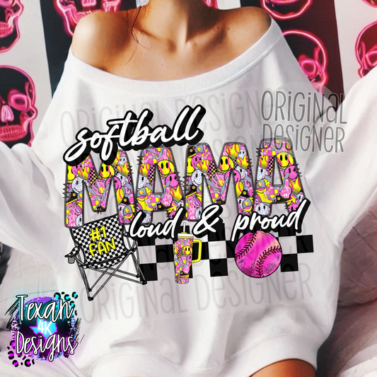 softball mama loud & proud - DIGITAL PNG