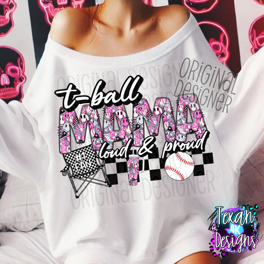 t-ball mama loud & proud w/ white ball- DIGITAL PNG