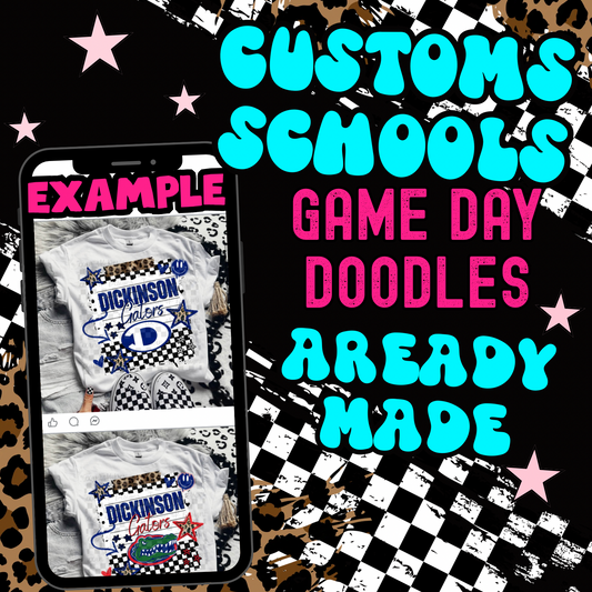 ALREADY MADE -CUSTOM GAME DAY DOODLES -  DIGITAL PNG