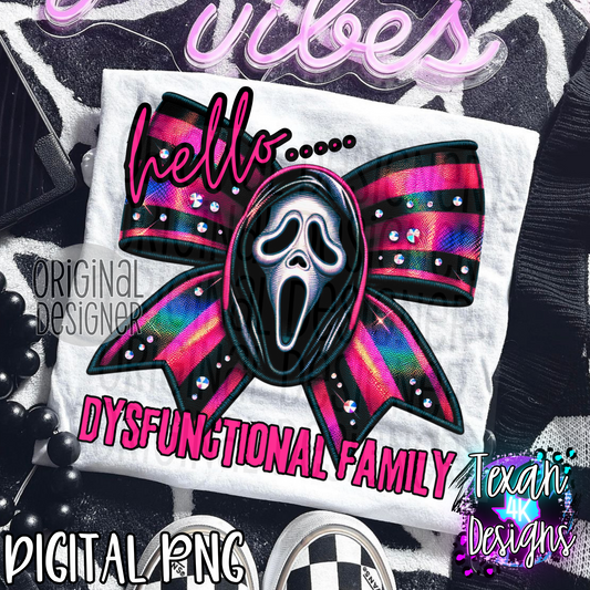 hellooooo dysfunctional family w/ bow - DIGITAL PNG