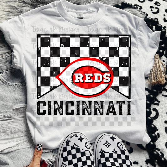 M checkered cincinnati -  DIGITAL PNG