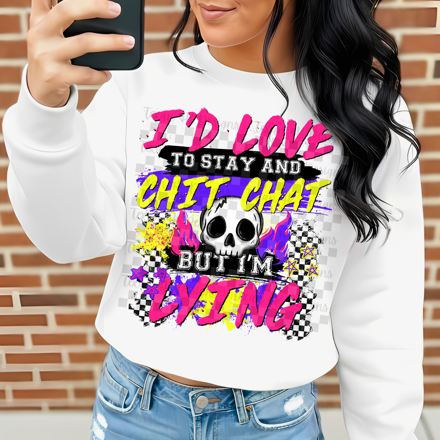i'd love to stay and chit chat -  2 DIGITAL PNG