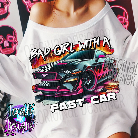 bad girl with a fas car - 2 DIGITAL PNG