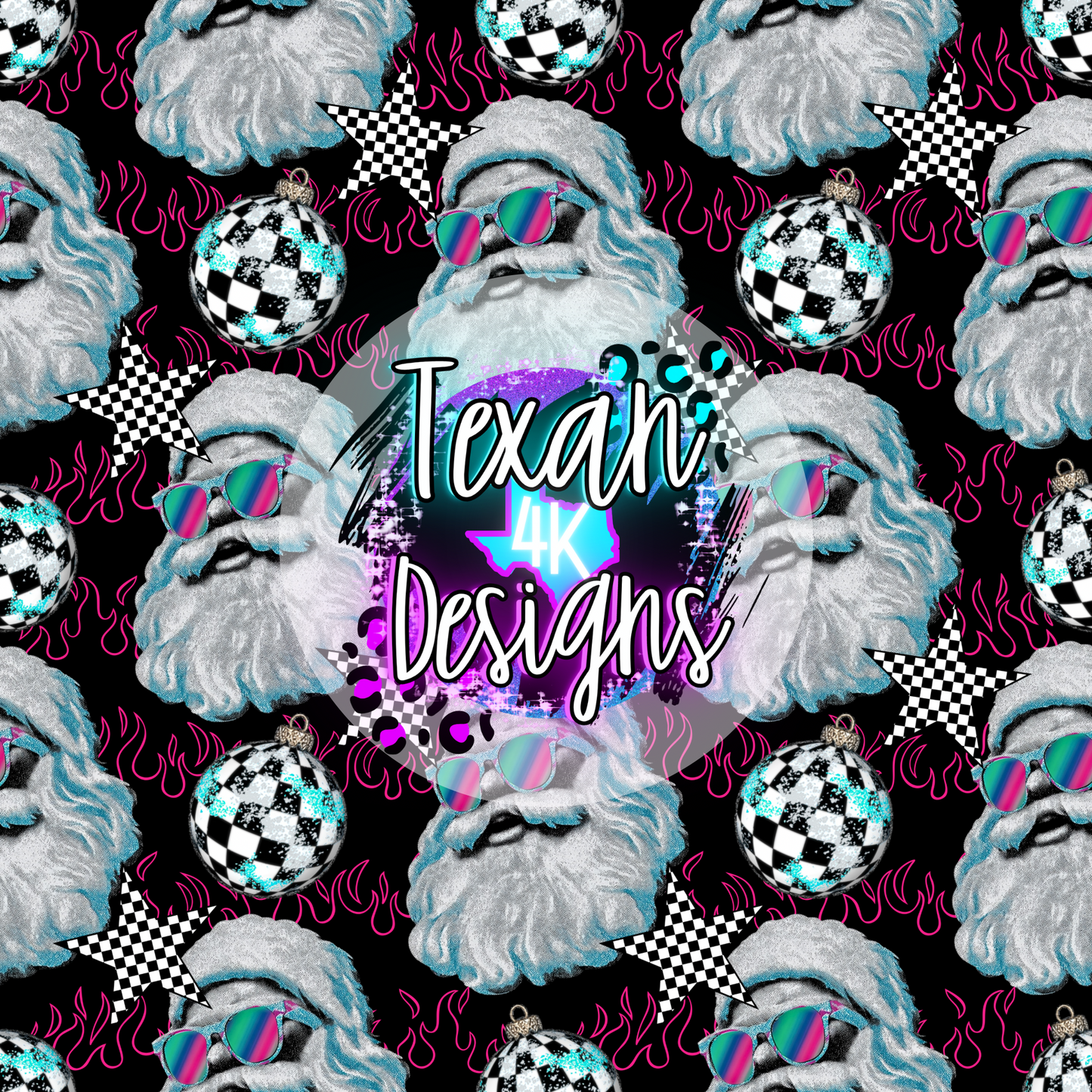 santa flames seamless - DIGITAL PNG