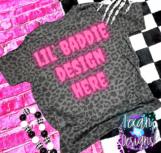 black leopard shirt , toddler girl, checkered, edgy, spooky, flatlay mock up