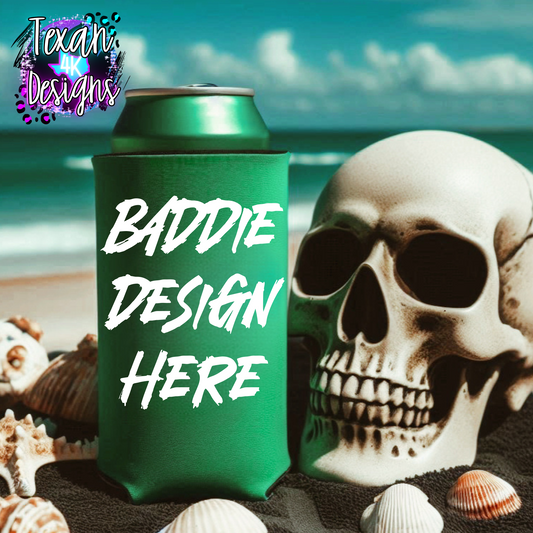 green koozie mock up