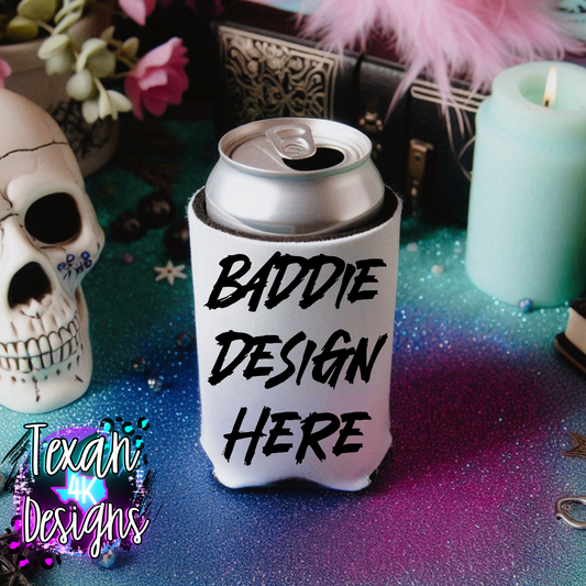 white koozie mock up
