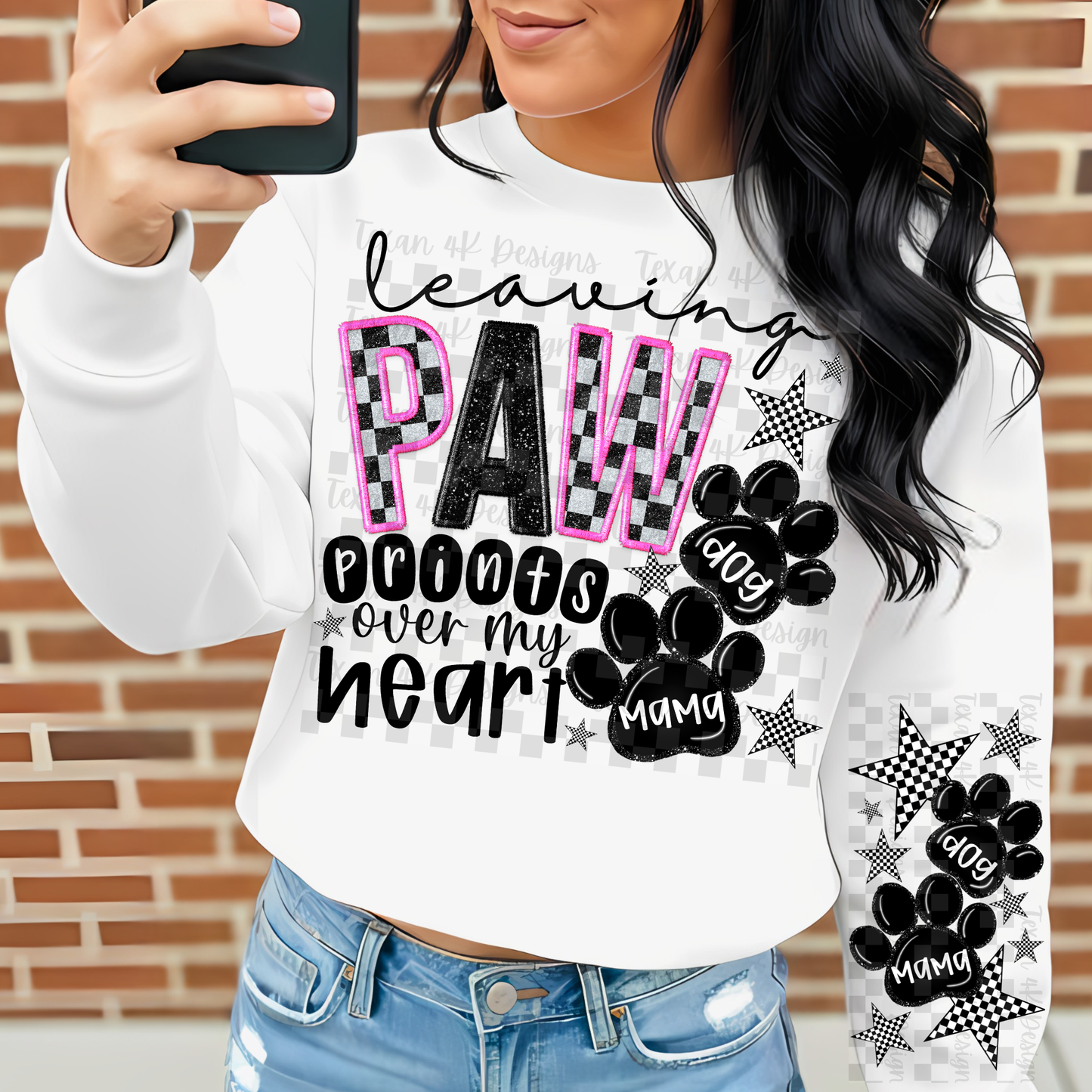 leaving paw prints over my heart w/ sleeve - 2 DIGITAL PNG