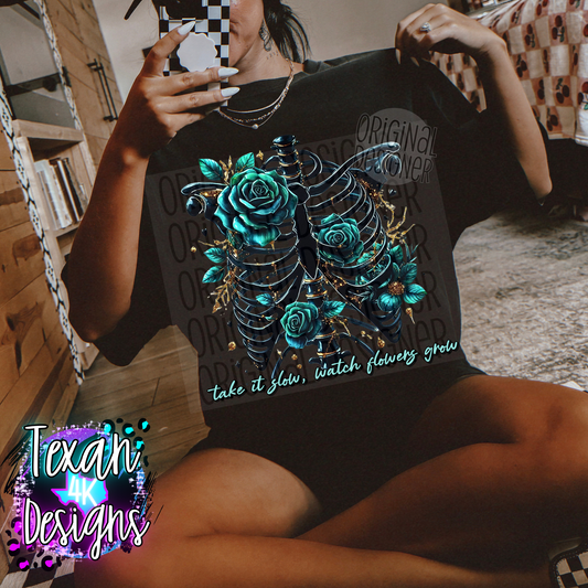 take it slow, watch flowers grow  - DIGITAL PNG