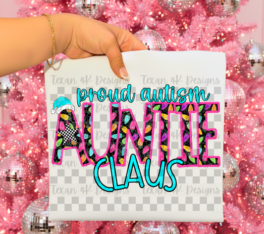 proud autism auntie claus  - DIGITAL PNG