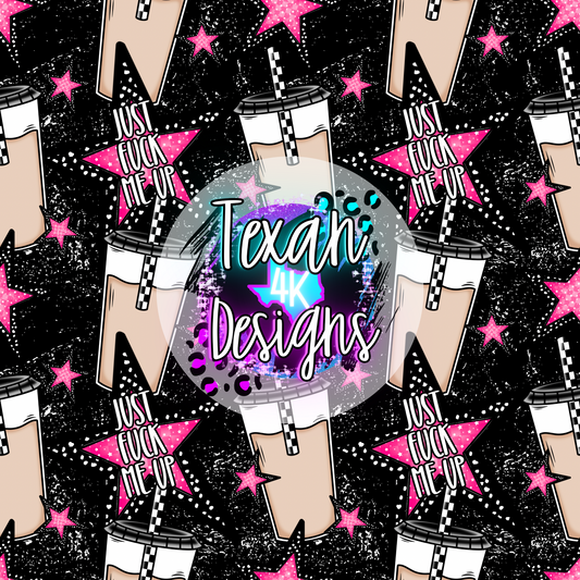 just fuck me up iced coffee seamless - DIGITAL PNG