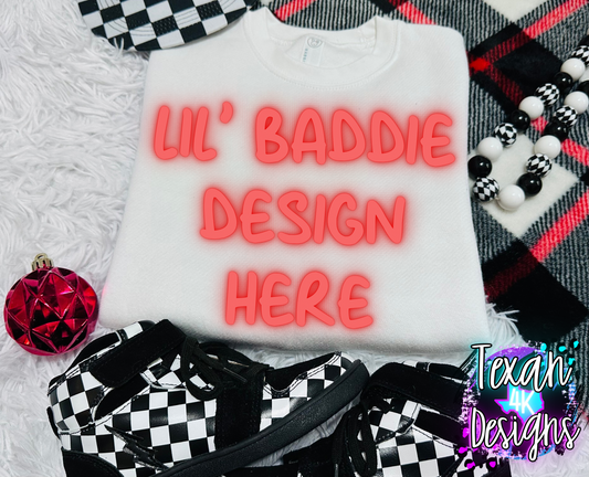 white cewneck shirt , toddler boy, checkered, edgy, spooky, flatlay mock up - classic christmas