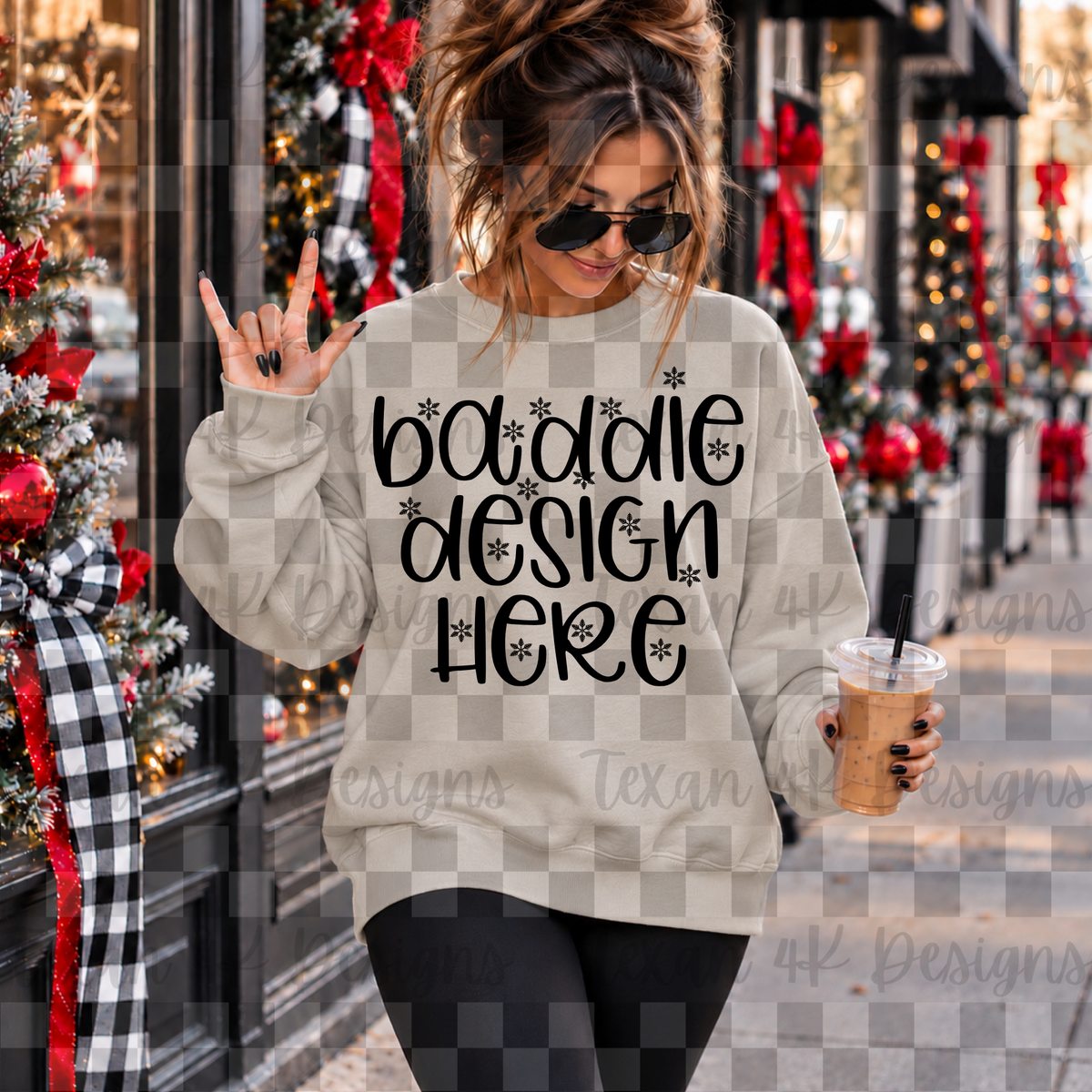 comfort colors sandstone sweatshirt , mock up