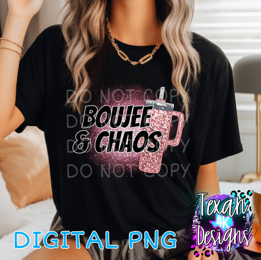 Boujee and chaos pink glitter - DIGITAL PNG