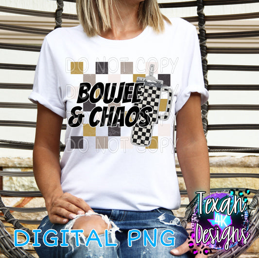 Boujee and chaos neutral checkered - DIGITAL PNG