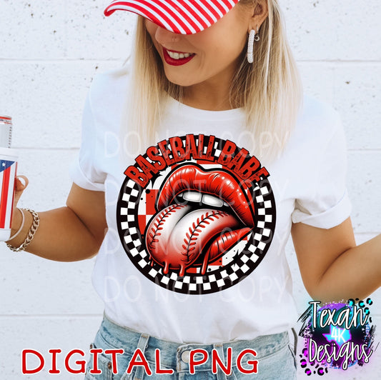 Baseball babe - DIGITAL PNG - checker