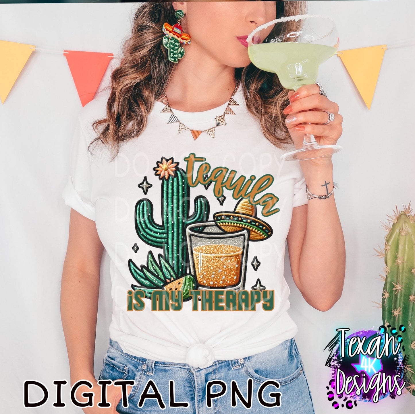 tequila is my therapy - DIGITAL PNG