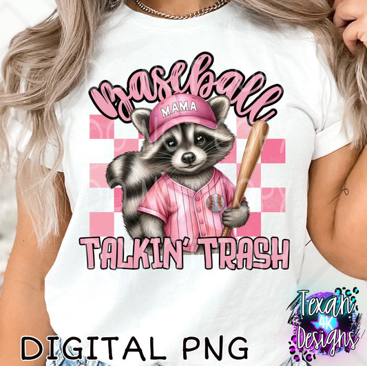 baseball mama talkin trash - DIGITAL PNG