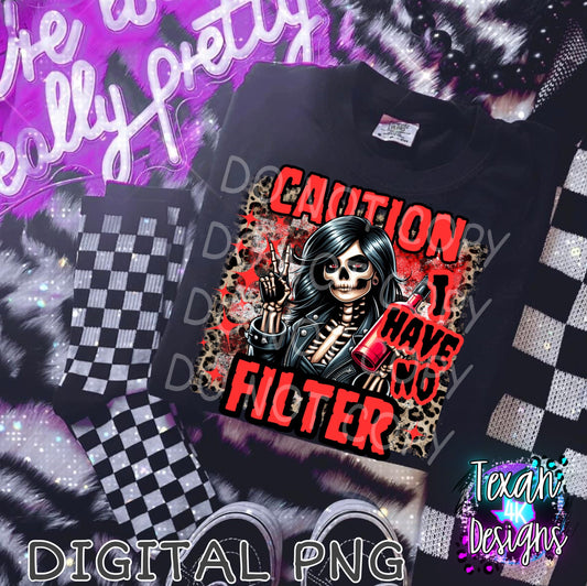 caution i have no filter red - DIGITAL PNG