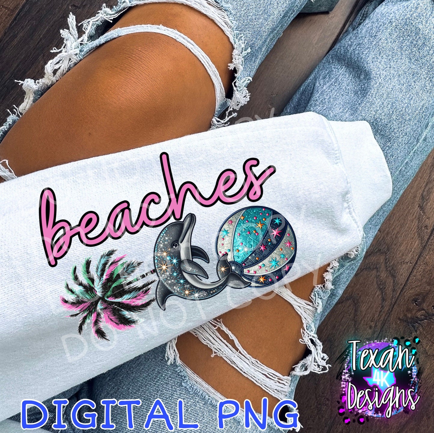 This mama loves her beaches w/ sleeve - DIGITAL PNG