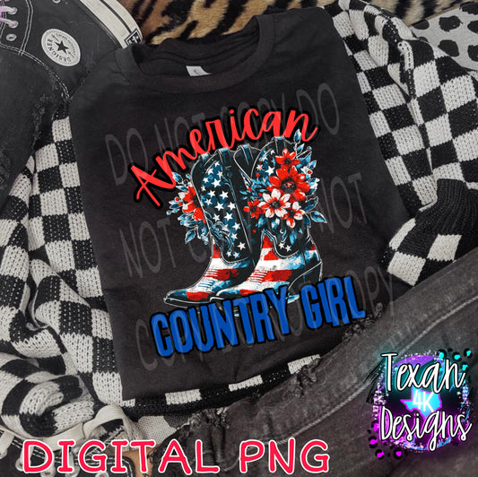 american country girl - DIGITAL PNG