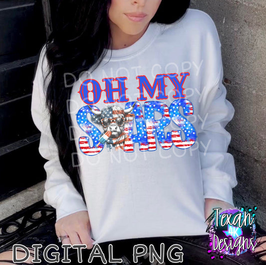 oh my stars - DIGITAL PNG - 4th of july