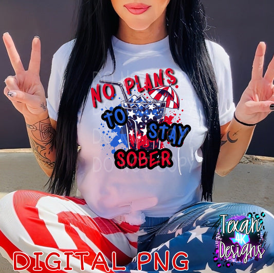 no plans to stay sober - DIGITAL PNG - 4th oh july