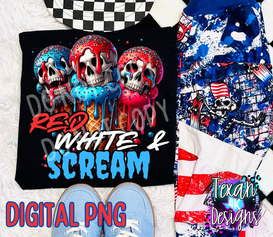 red white and scream - DIGITAL PNG