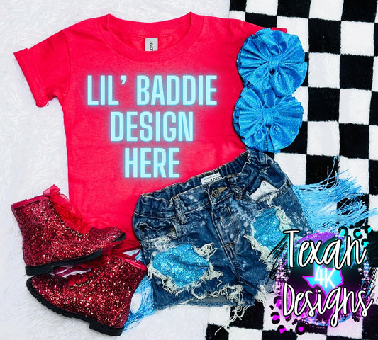 gildan red shirt, toddler girl, checkered, flatlay mock up, digital download